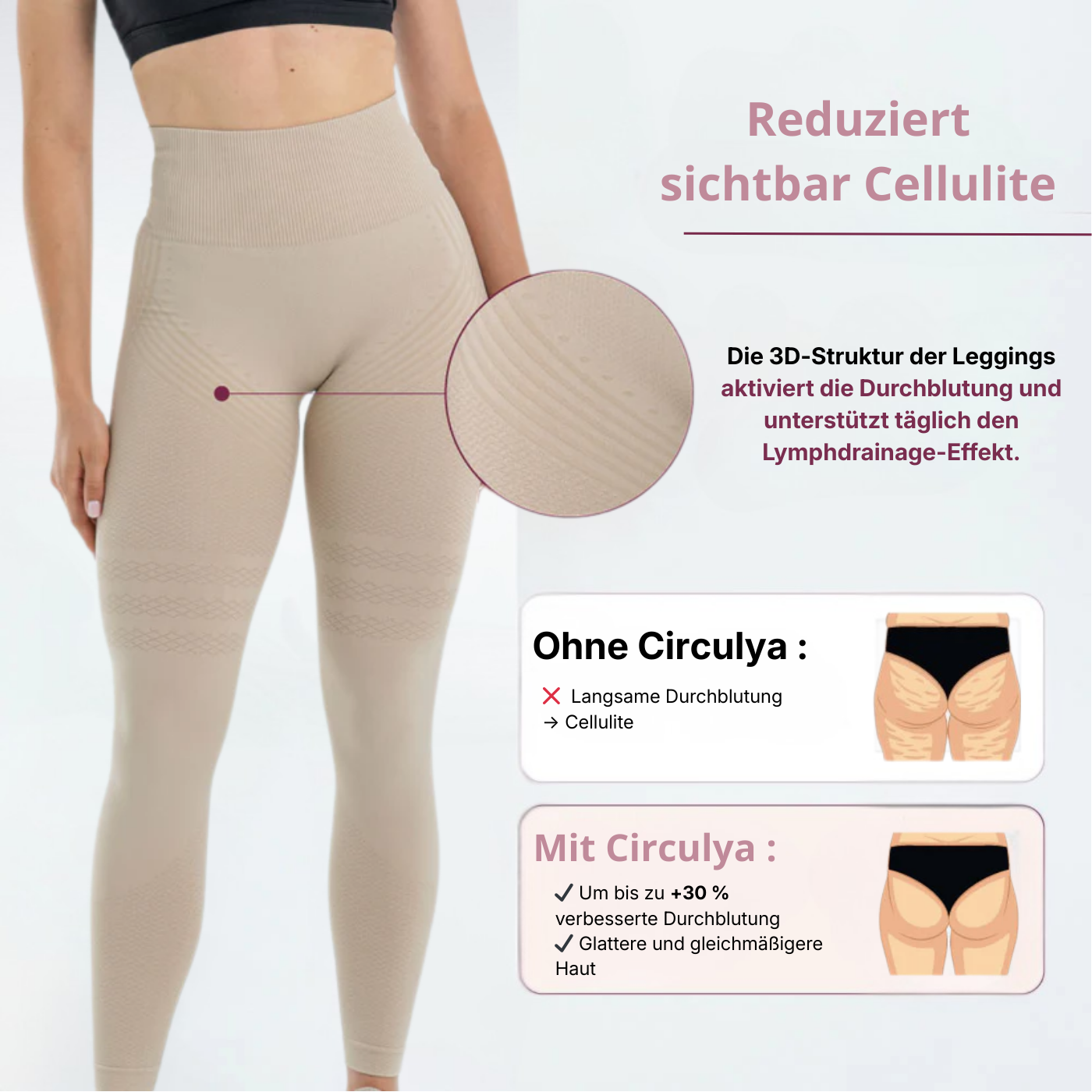 Anti-Cellulite Leggings – Lymphdrainage | Beige