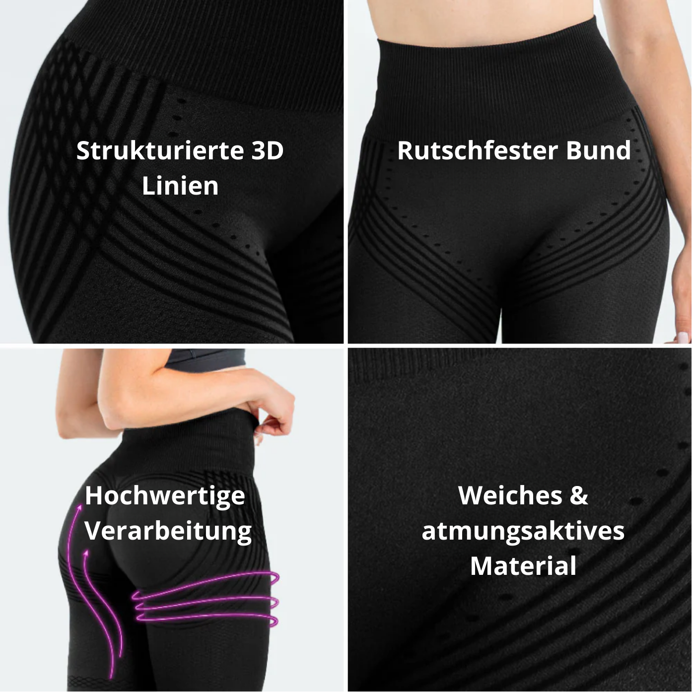Anti-Cellulite Leggings – Lymphdrainage | Schwarz