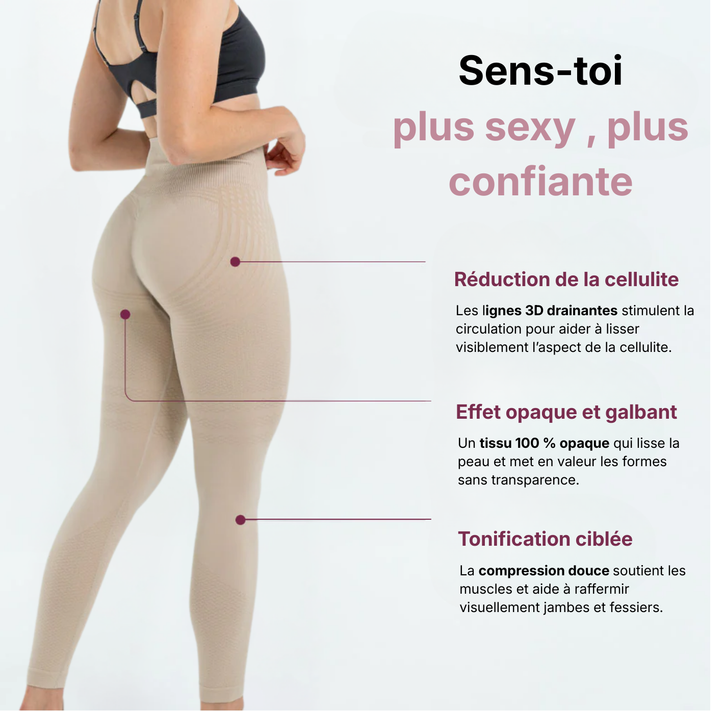 Legging 3D Anti-Cellulite  beige