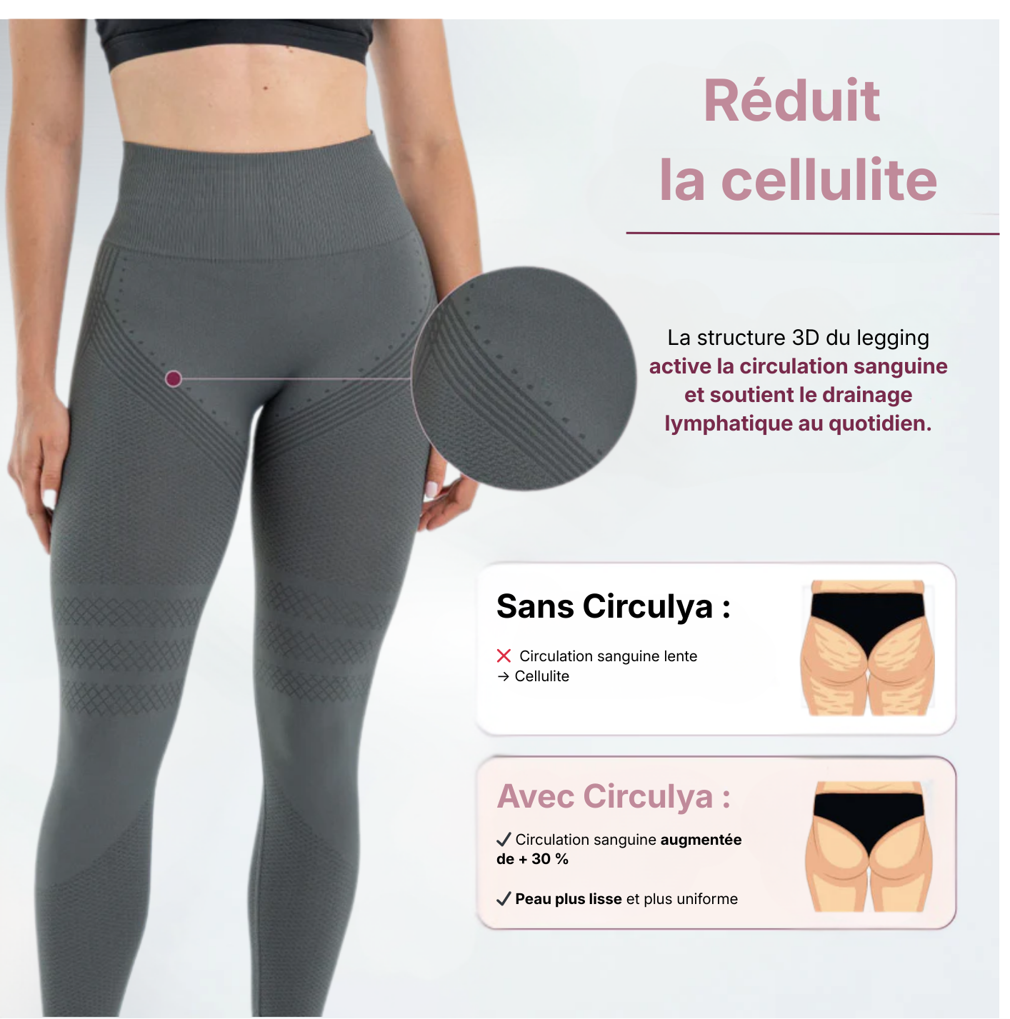 Legging 3D Anti-Cellulite  gris