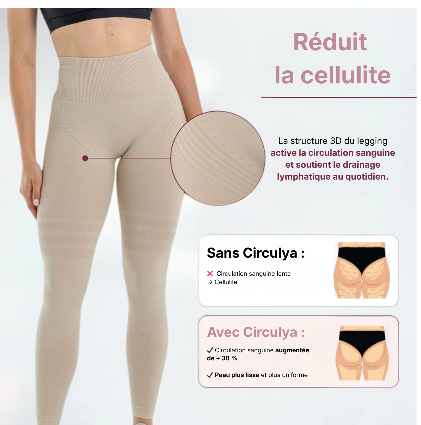 Legging 3D Anti-Cellulite  beige