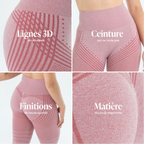 Legging 3D Anti-Cellulite  gris rose