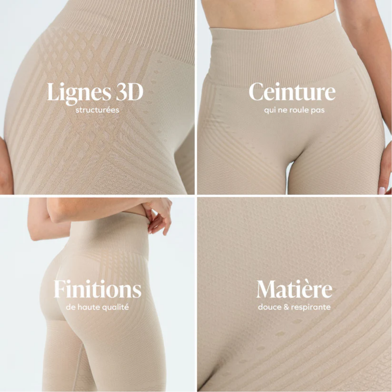 Legging 3D Anti-Cellulite  beige